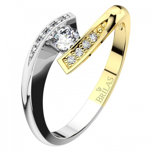 Nuriana Colour GW Briliant prsten v bílém a žlutém zlatě s brilianty