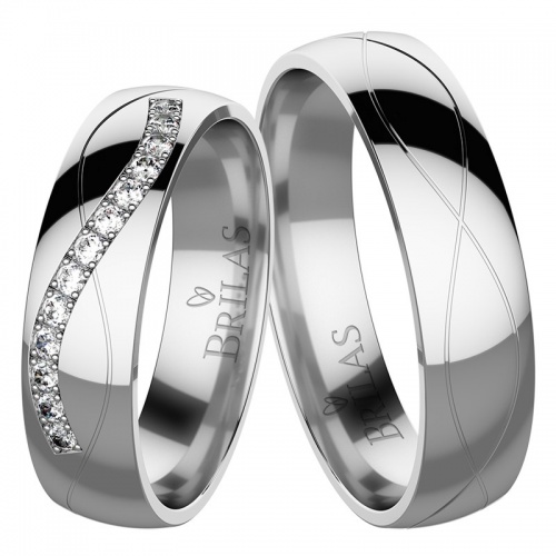 Irina White snubní prsteny z bílého zlata