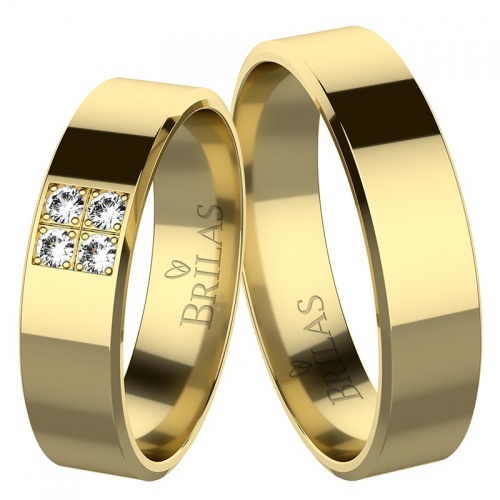 Perla Gold Briliant snubní prsteny ze žlutého zlata