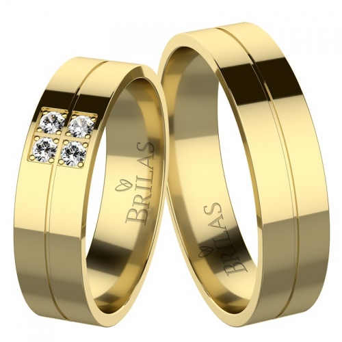 Liana Gold Briliant snubní prsteny ze žlutého zlata