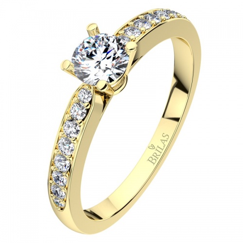 Lenka G Briliant oblíbený zásnubní prsten ze žlutého zlata