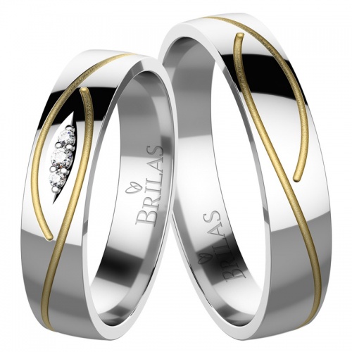 Savio Colour GW  snubní prsteny ze žlutého a bílého zlata