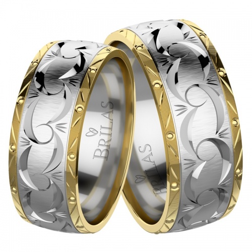 Damon Colour WG snubní prsteny z bílého a žlutého zlata
