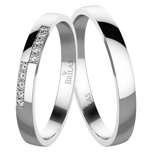 Cetus White snubní prsteny z bílého zlata
