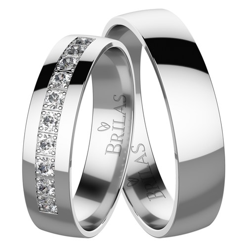 Triton White snubní prsteny z bílého zlata