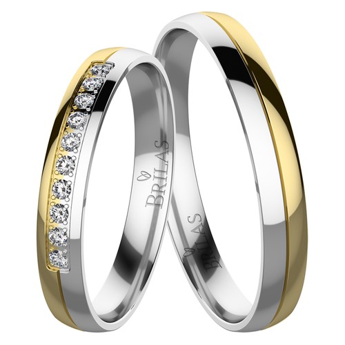 Laduše Colour GW snubní prsteny ze žlutého a bílého zlata