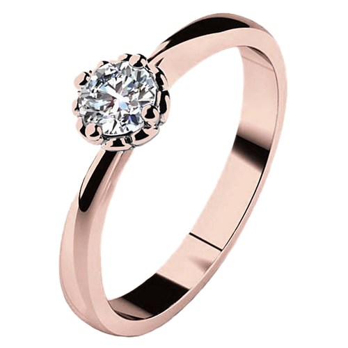 Helios R Briliant  nadčasový zásnubní prsten z růžového zlata s briliantem