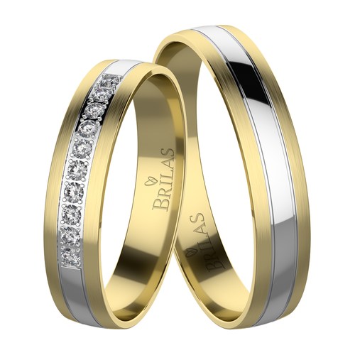Kazi Colour GW snubní prsteny ze žlutého a bílého zlata