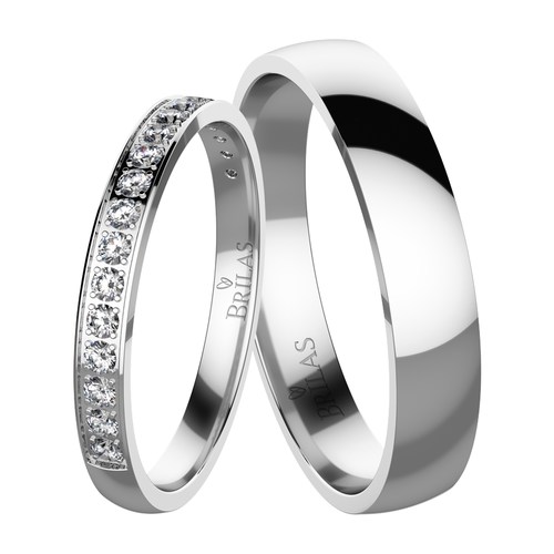 Ksora White snubní prsteny z bílého zlata