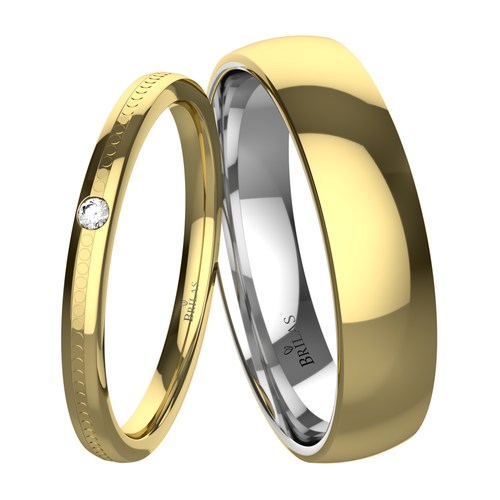 Barbara Gold snubní prsteny ze žlutého zlata a stříbra