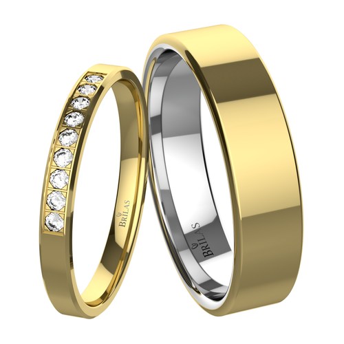 Zavijana Gold snubní prsteny ze žlutého zlata a stříbra