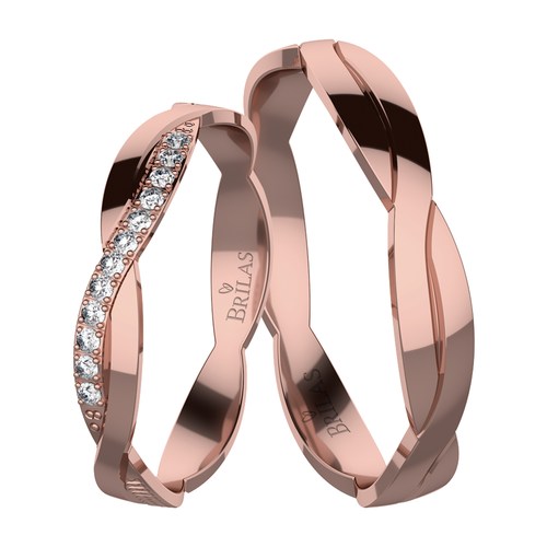 Evita Red snubní prsteny z růžového zlata
