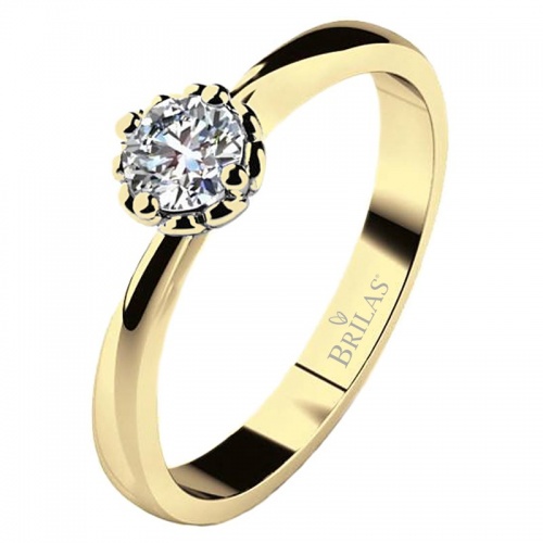 Helios GW Safír zásnubní prsten ze žlutého zlata se safírem