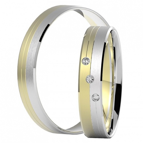 Bibiana Colour snubní prsteny z bílého a žlutého zlata