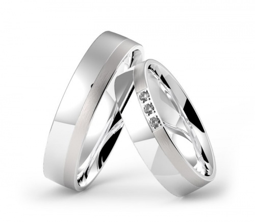 Daiane Silver jemně zdobené snubní prsteny ze stříbra