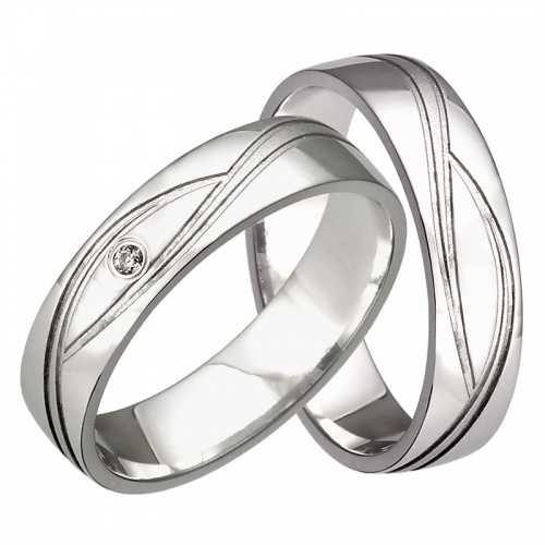 Santiago White elegantní snubní prsteny z bílého zlata