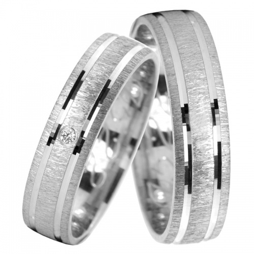 Celebrate White moderní snubní prstýnky s diamantováním
