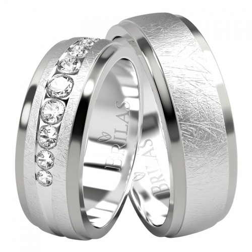Delores White snubní prsteny z bílého zlata