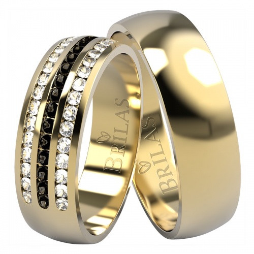 Rami Gold zlaté snubní prsteny s černými zirkony