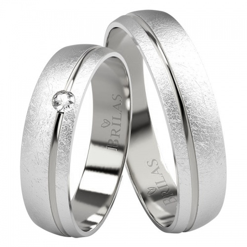 Jordana White netradiční snubní prsteny z bílého zlata
