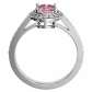 Alice P White zásnubní prsten z bílého zlata s růžovým zirkonem