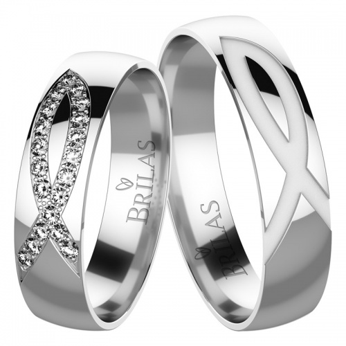 Alfa White-snubní prsteny z bílého zlata