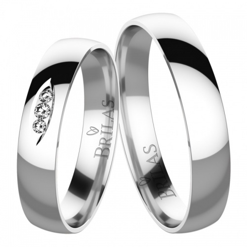 Brigit White -elegantní snubní prsteny z bílého zlata