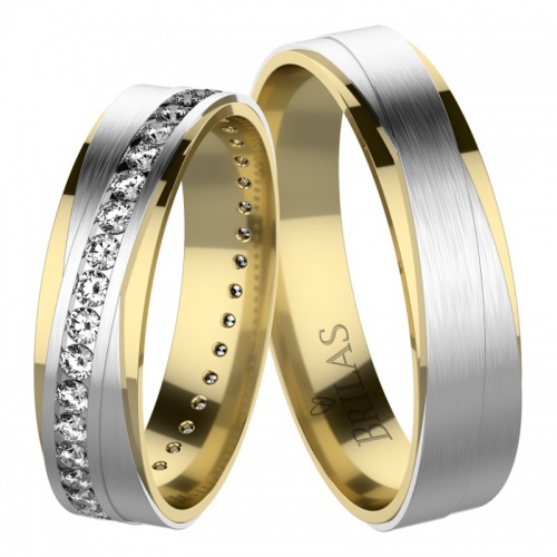 Xali Colour GW-snubní prsteny z bílého a žlutého zlata