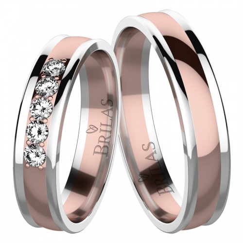 Nikola Colour WR - snubní prsteny z červeného a bílého zlata