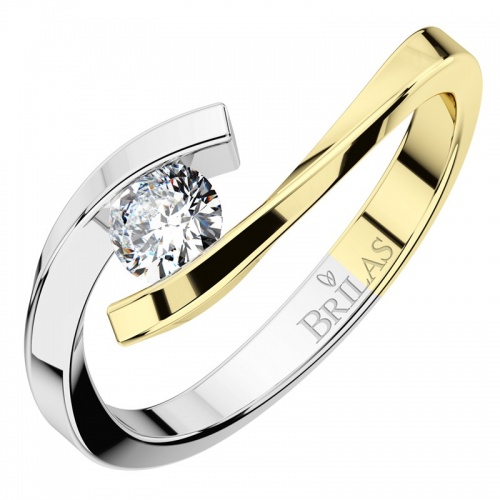 Nuria Colour GW-originální zásnubní prsten z bílého a žlutého zlata