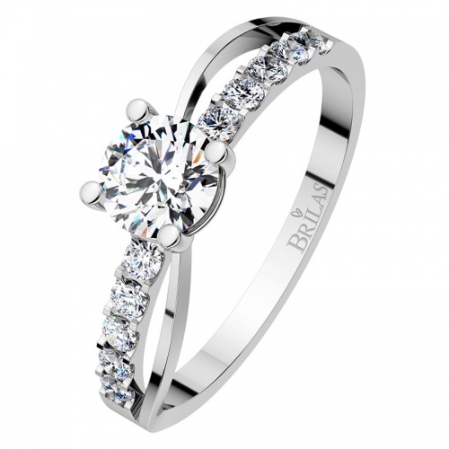 Paloma White-zajímavý zásnubní prsten z bílého zlata