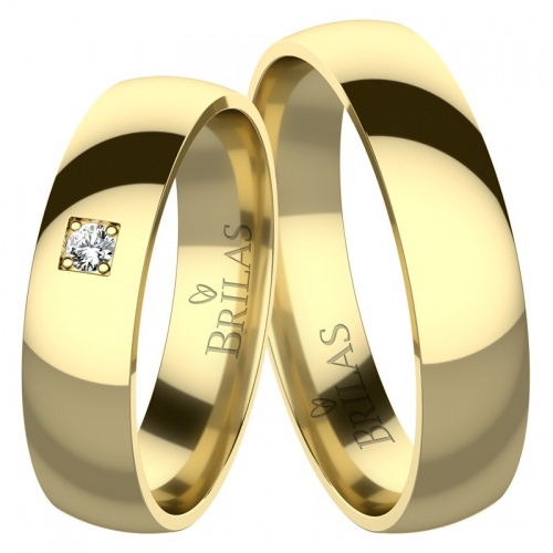 Mimosa Gold Diamond -snubní prsteny ze žlutého zlata