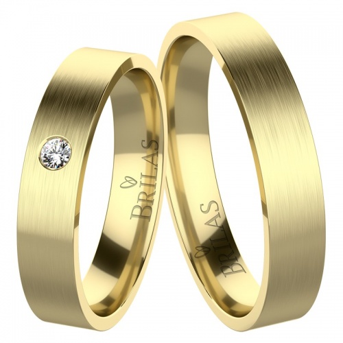 Lucida Gold Diamond -snubní prsteny ze žlutého zlata