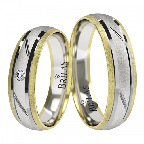 Oriental Colour-snubní prsteny z bílého a žlutého zlata