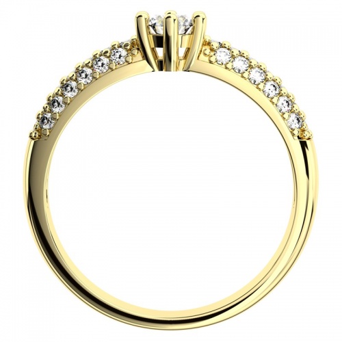 Sněženka G Briliant (4 mm) - prsten ve žlutém zlatě