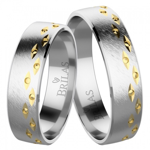 Sendy Colour GW - snubní prsteny ze žlutého a bílého zlata