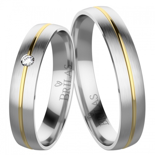 Connie Colour GW-zlaté snubní prsteny z bílého a žlutého zlata