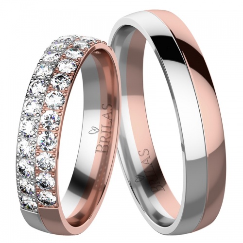 Karin Colour RW - snubní prsteny z červeného a bílého zlata