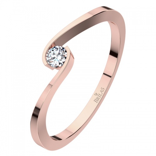 Vitas Red Briliant-elegantní zlatý prsten z růžového zlata