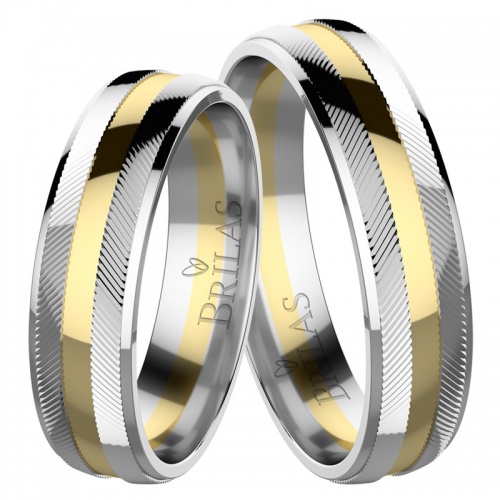 Azarena Colour WG - snubní prsteny ze žlutého a bílého zlata