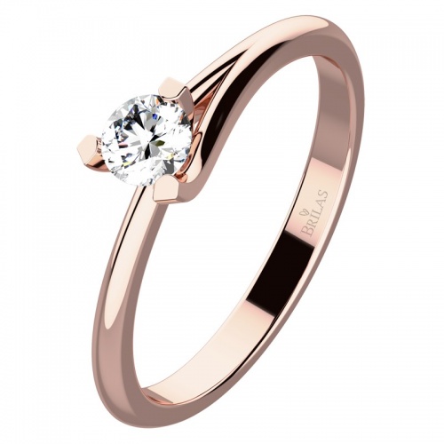 Polina Red Briliant - prsten z růžového zlata