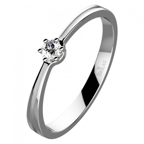 Kelsi White - zásnubní prsten z bílého zlata