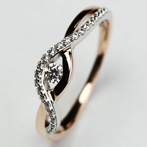 Anika Colour RW-zásnubní prsten z bílého a růžového zlata
