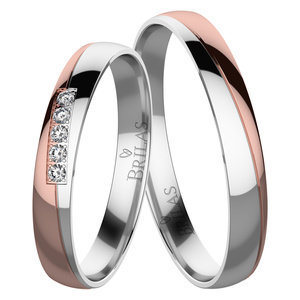Marita Colour RW-snubní prsteny z červeného a bílého zlata