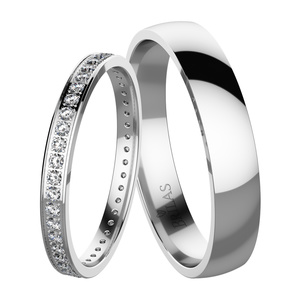 Sadira II White-snubní prsteny z bílého zlata