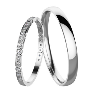 Safa White-snubní prsteny z bílého zlata