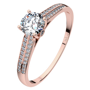 Harmonia RW Safír - zásnubní prsten z růžového zlata se safíry