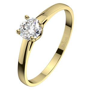Marcelka G Briliant - zásnubní prsten ze žlutého zlata s lab‑grown briliantem