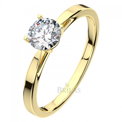 Grácie GW Safír (4,75 mm) - zásnubní prsten ze žlutého zlata se safírem