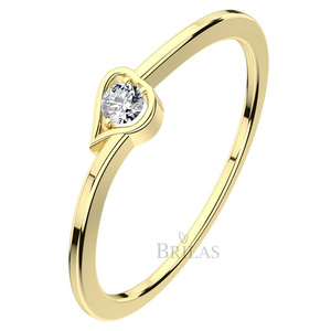 Hypnos G Briliant -zásnubní prsten se srdcem ze žlutého zlata